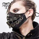 Men's Rings Rivets Mesh Applique Masks