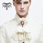 Men's Vintage Lace Edge Pandent White Bowties