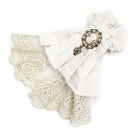 Men's Vintage Lace Edge Pandent White Bowties