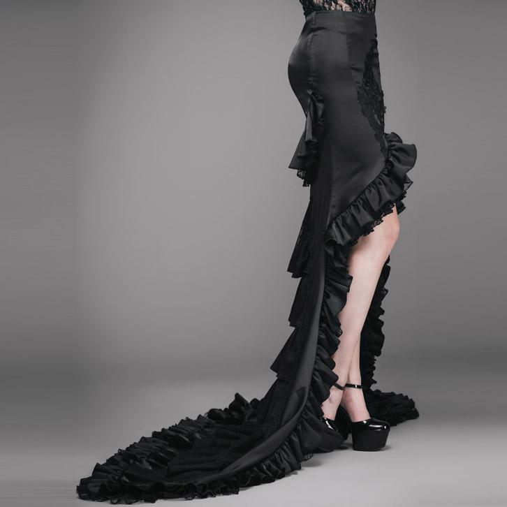 Women's Asymmetric Goth Punk Frilled Skirt