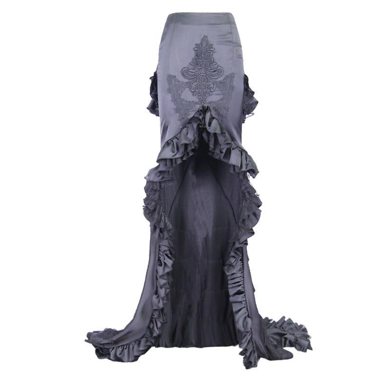 Women's Asymmetric Goth Punk Frilled Skirt