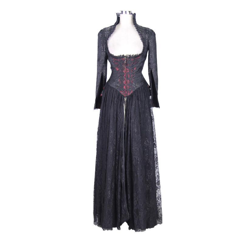 Women's Basque Style Goth Punk Lace Gown