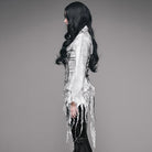 Women's Goth Fitted Blouse White