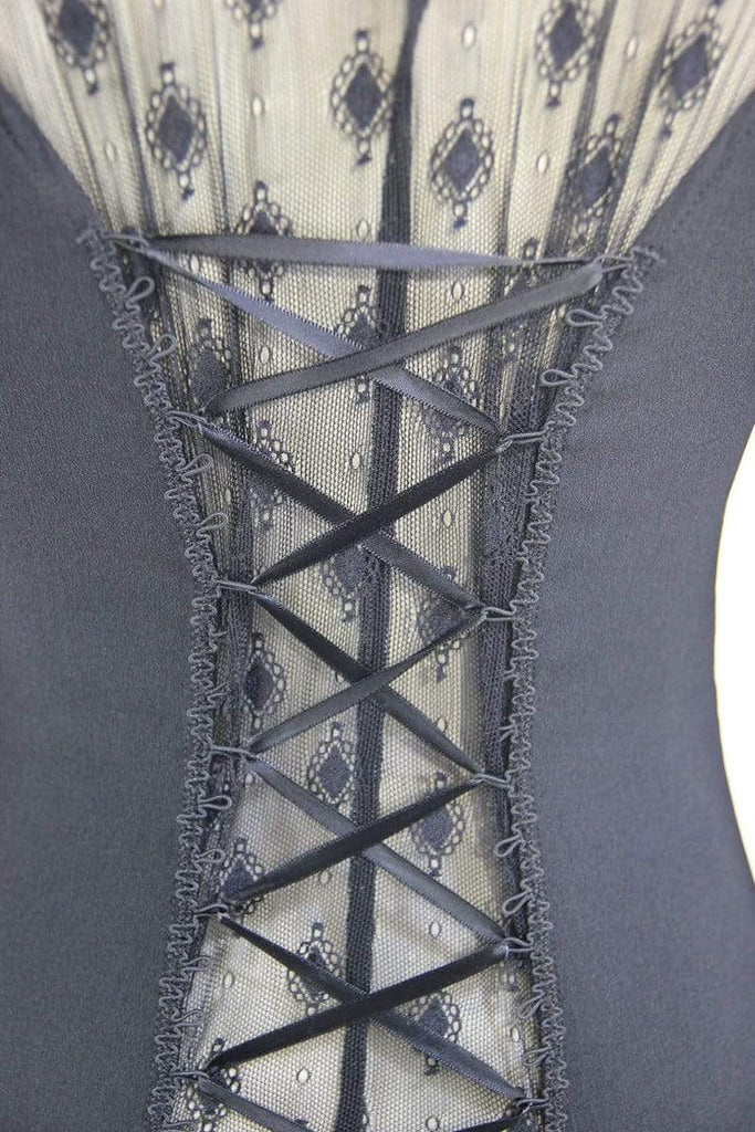 Women's Goth Floral Lace Sheer Shirt