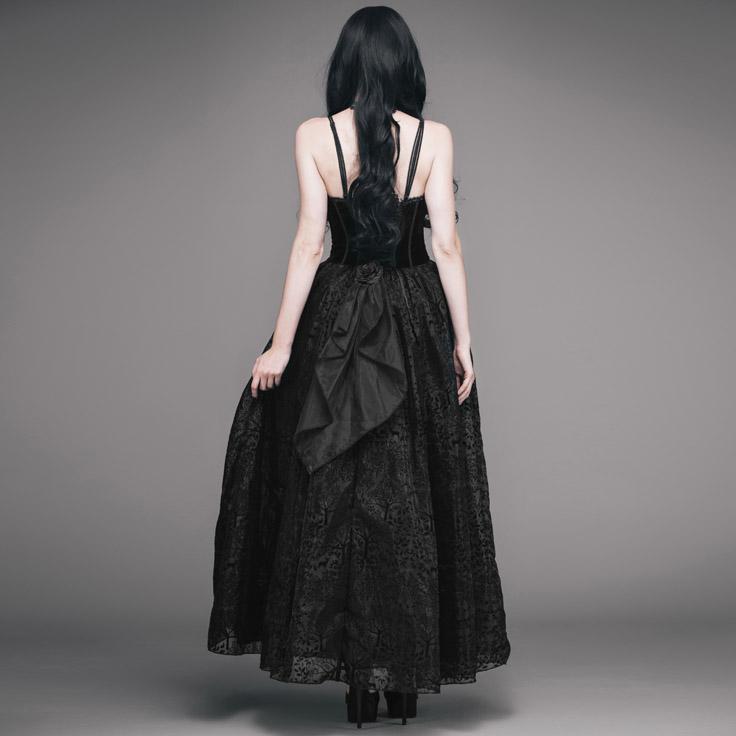 Women's Goth Punk Ankle Length Digital Print Gown