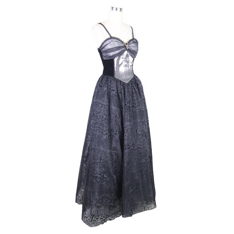 Women's Goth Punk Ankle Length Digital Print Gown