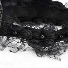 Women's Gothic Black Devil Horn and Roses Headwears