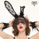 EVA LADY Women's Gothic Bunny Ears Floral Lace Headband