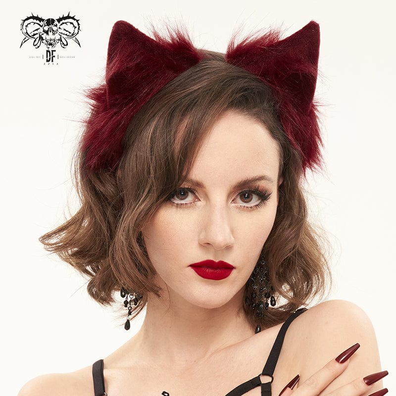 EVA LADY Women's Gothic Bunny Ears Headband Black