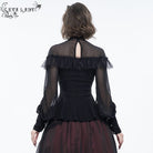 EVA LADY Women's Gothic Cape Sleeved Lace Ruffles Shirt