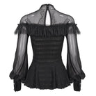 EVA LADY Women's Gothic Cape Sleeved Lace Ruffles Shirt