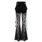 EVA LADY Women's Gothic Drawstring Mesh Splice Flared Pants