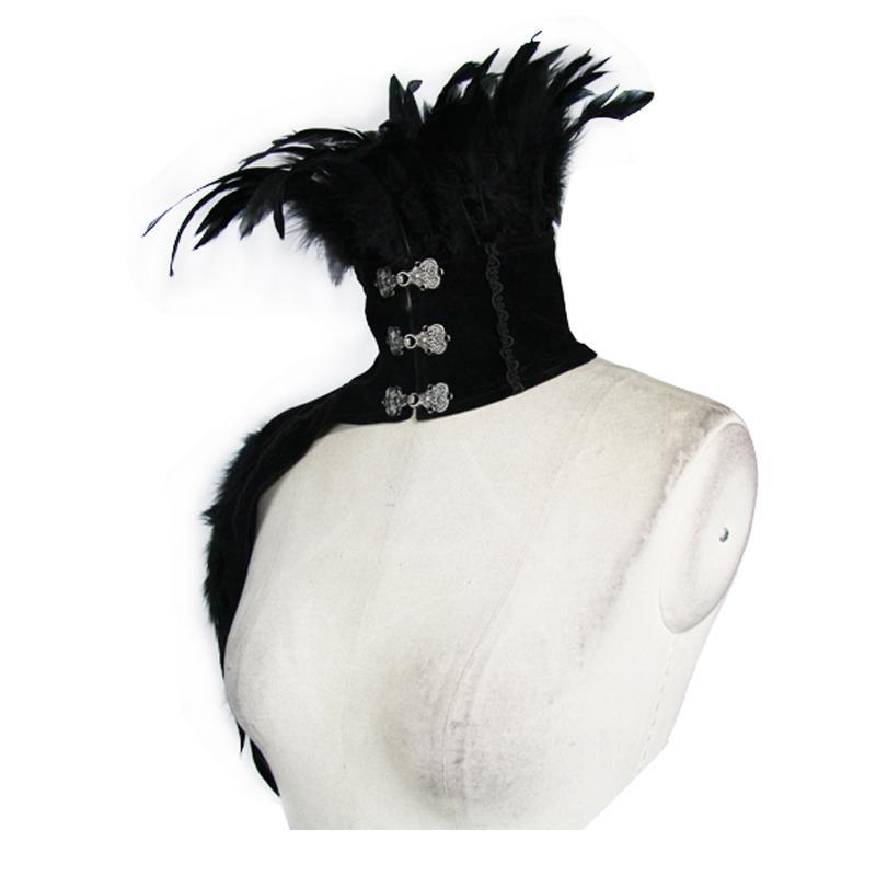 Women's Gothic Feather Embellished Collar