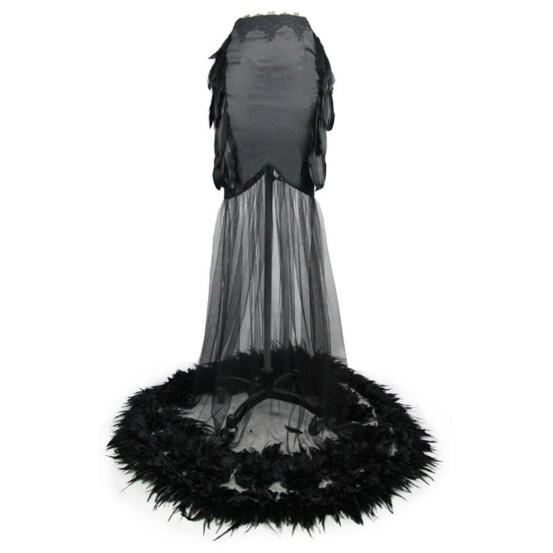 Women's Gothic Feathered Mermaid Skirt