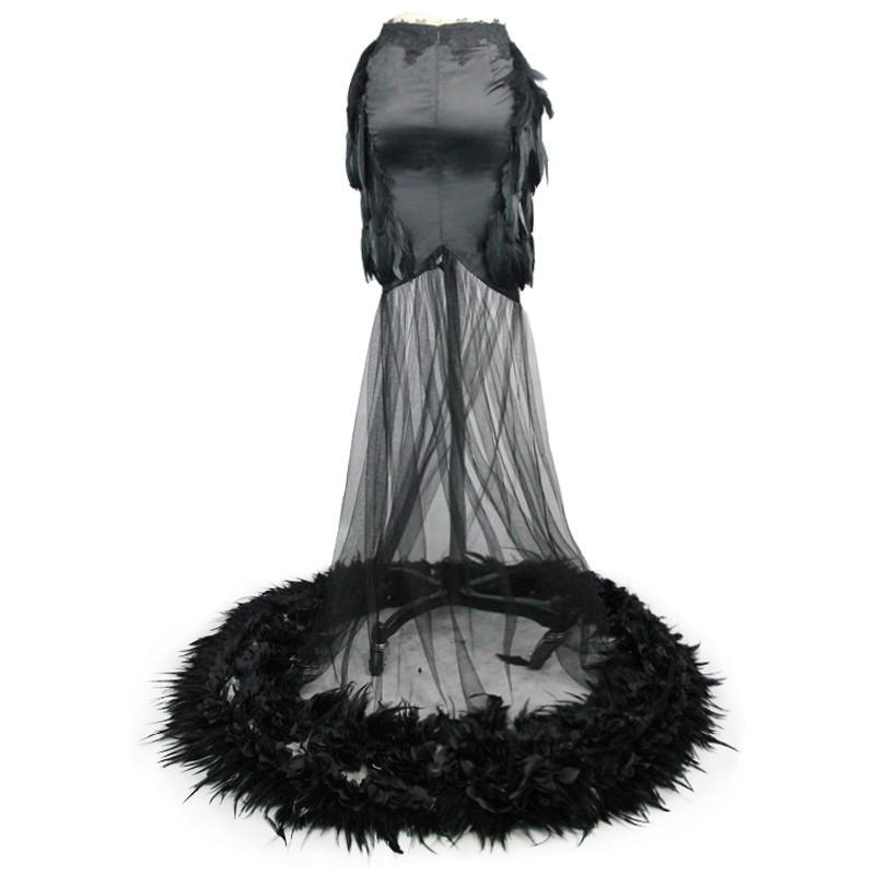 Women's Gothic Feathered Mermaid Skirt