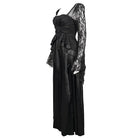 EVA LADY Women's Gothic Flared Sleeved Lace Splice Dress