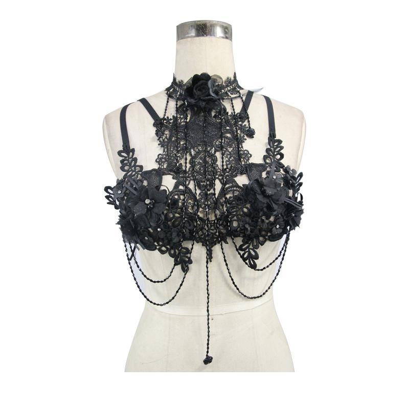 Women's Gothic Flower & Lace Harness