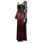 EVA LADY Women's Gothic Lace Sleeved Layered Draped Dress