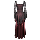 EVA LADY Women's Gothic Lace Sleeved Layered Draped Dress