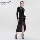 EVA LADY Women's Gothic Mesh Splice Beaded Split Dress