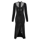 EVA LADY Women's Gothic Mesh Splice Beaded Split Dress