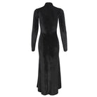 EVA LADY Women's Gothic Mesh Splice Beaded Split Dress