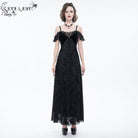 EVA LADY Women's Gothic Off Shoulder Side Slit Floral Lace Maxi Dress