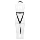 EVA LADY Women's Gothic Sexy Mesh Romper with Leash