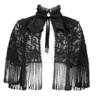 EVA LADY Women's Gothic Stand Collar Tassels Lace Cape