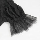 EVA LADY Women's Gothic Strappy Mesh Splice Beaded Shirt