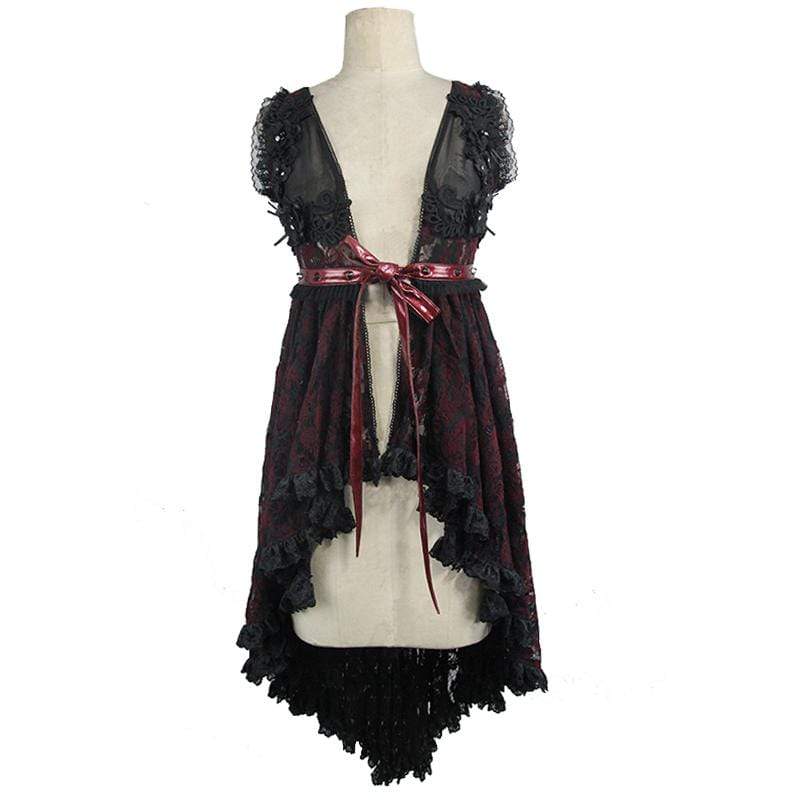 Women's Red Lace Goth Dress