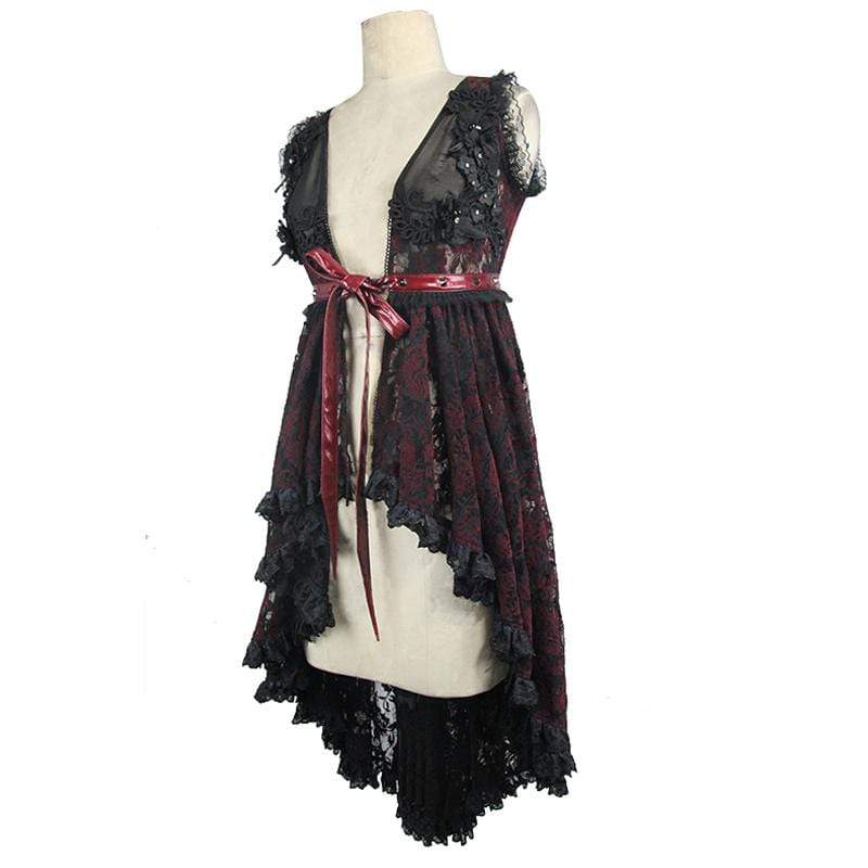 Women's Red Lace Goth Dress