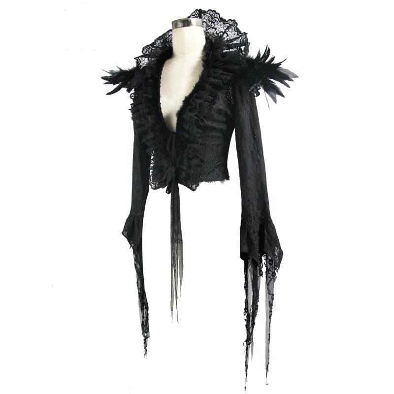 Women's Ruffle & Lace Gothic Top