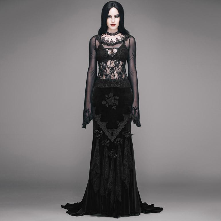 Women's Translucent Lace Vintage Top