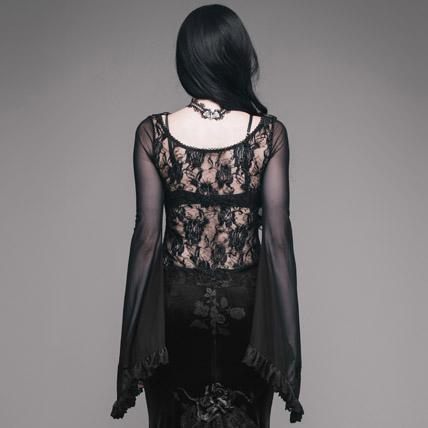 Women's Translucent Lace Vintage Top