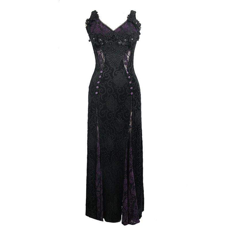 Women's Violet & Lace Goth Full Length Gown