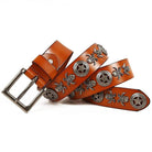 Men's Gothic Belts With Rivets Of Magic Circles And Skulls