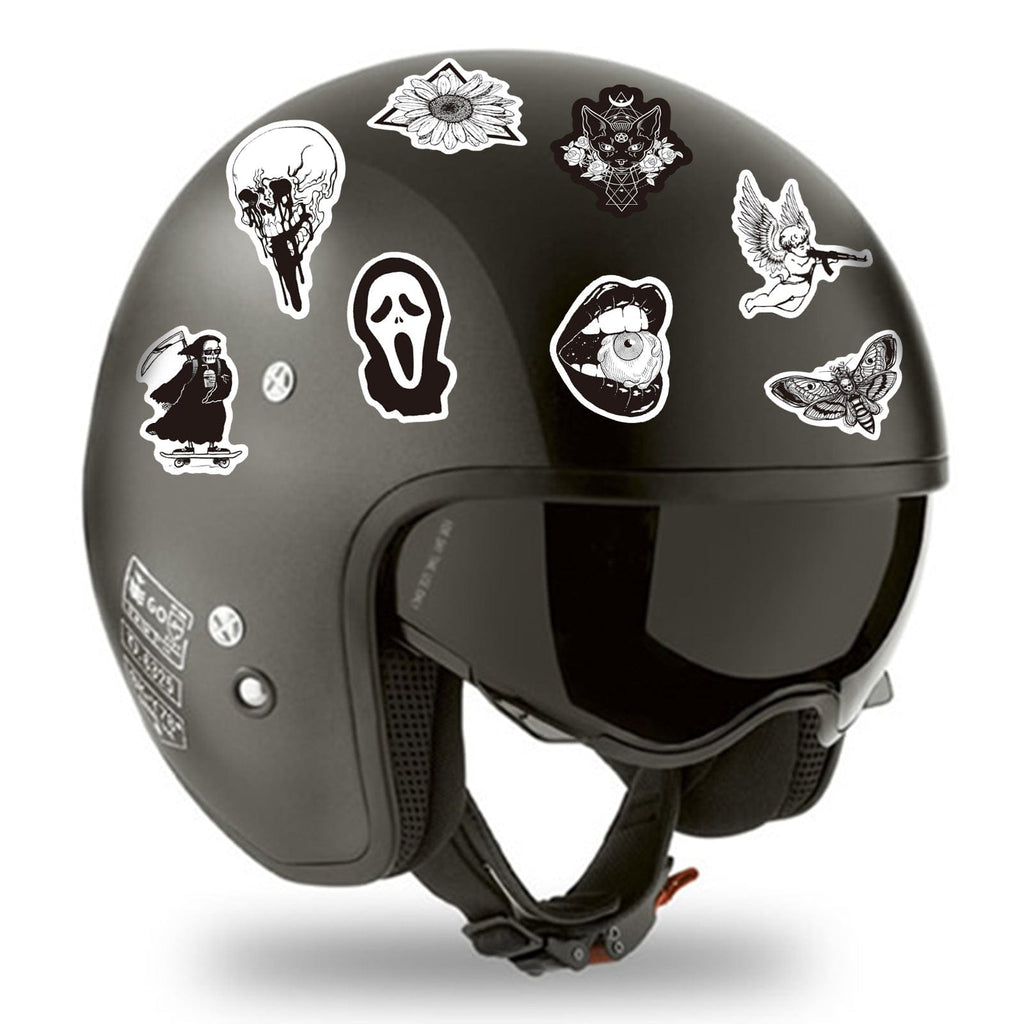 Kobine Gothic Monochrome Skull Stickers