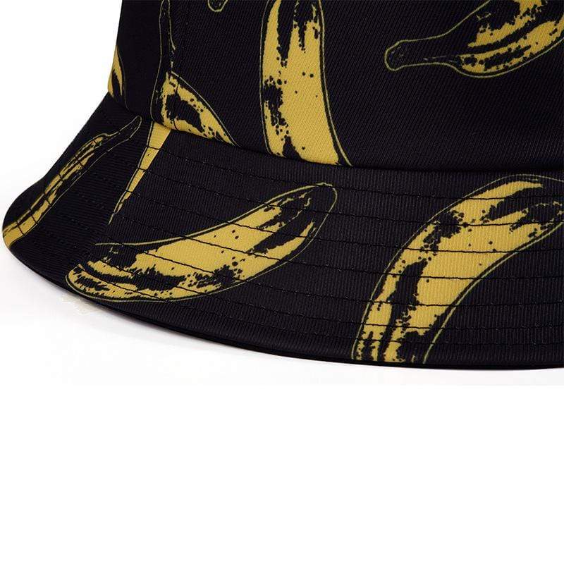 Men's Banana Printed Sun Protection Floppy Visor Bucket Hat