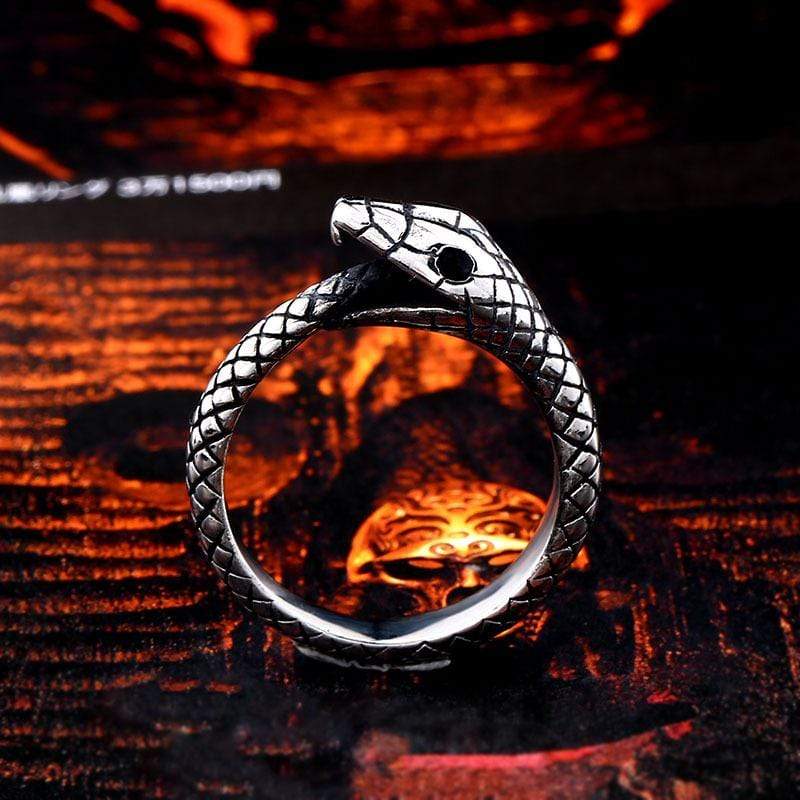 Men's Gothic Punk Slender Snake Ring