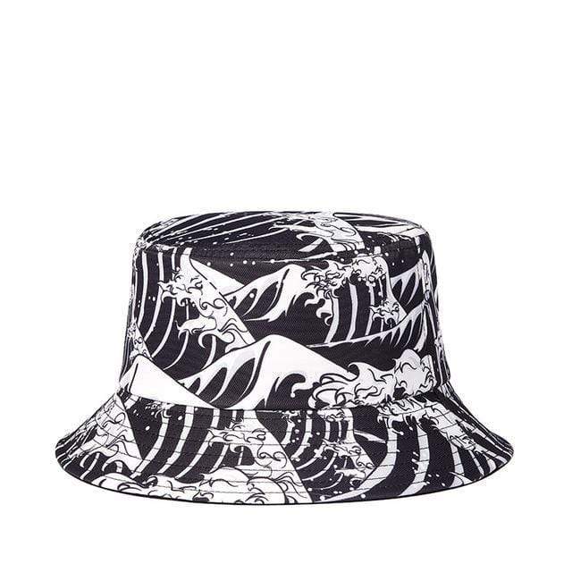 Men's Hip Hop Wave Printed Blue Hat