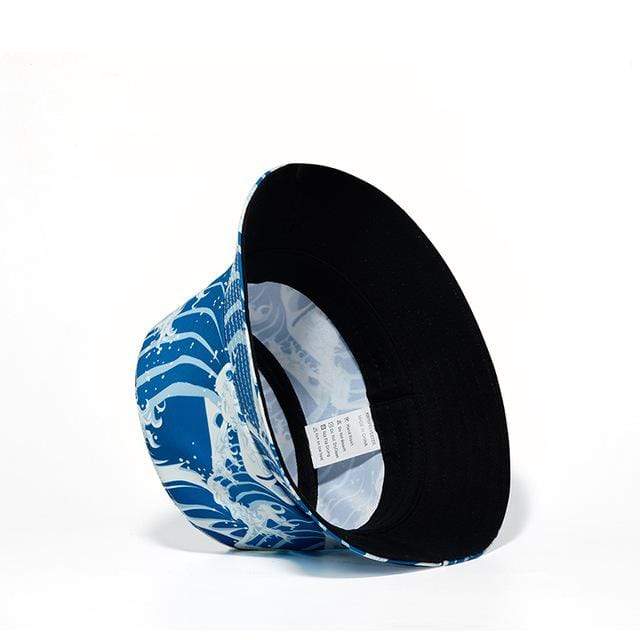 Men's Hip Hop Wave Printed Blue Hat