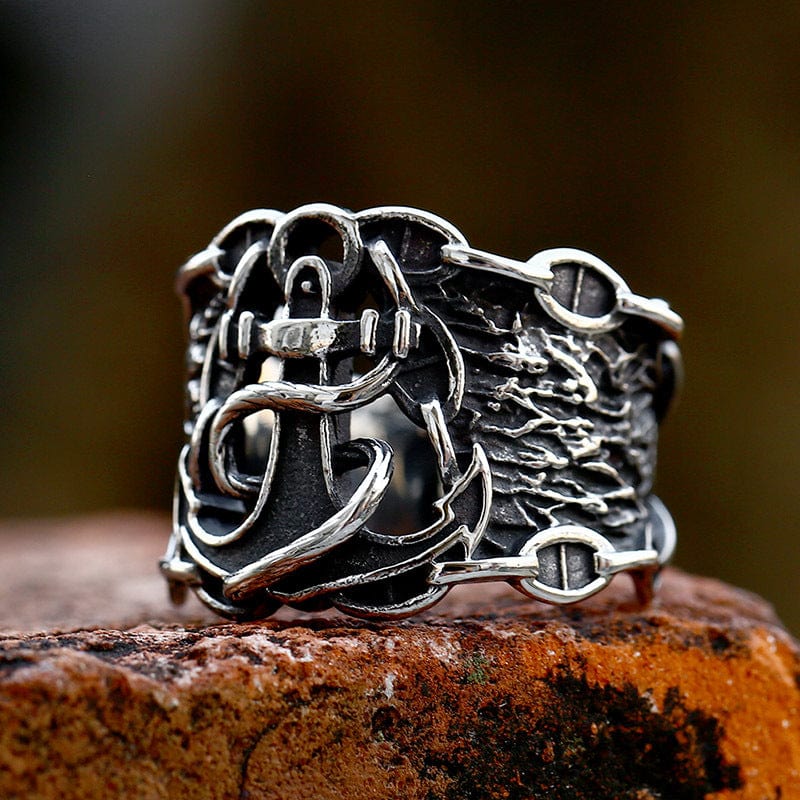 Kobine Men's Punk Anchor Ring