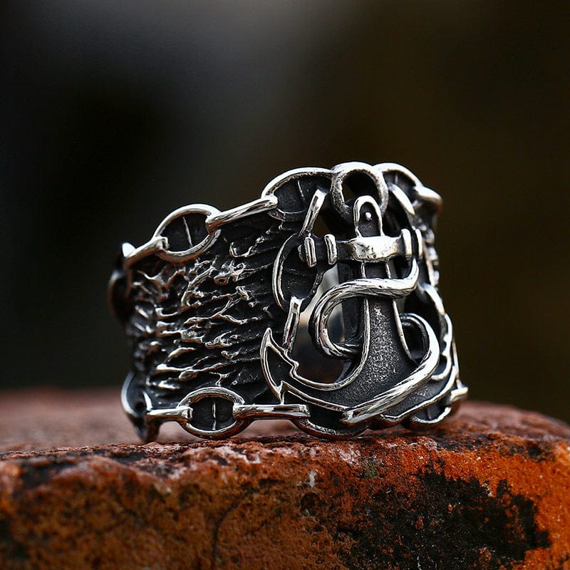 Kobine Men's Punk Anchor Ring