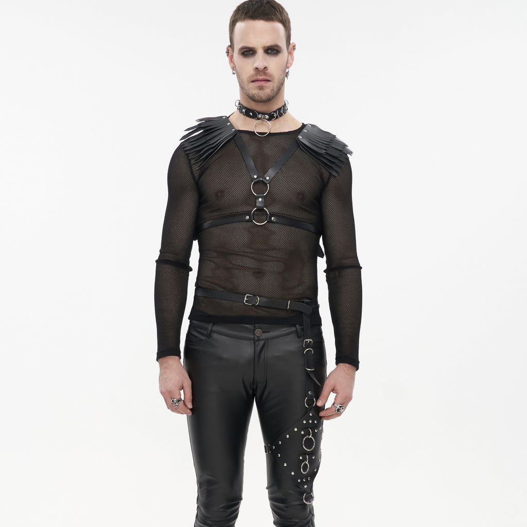 Punk Rave Men's Punk Angel's Wings Faux Leather Harness Set