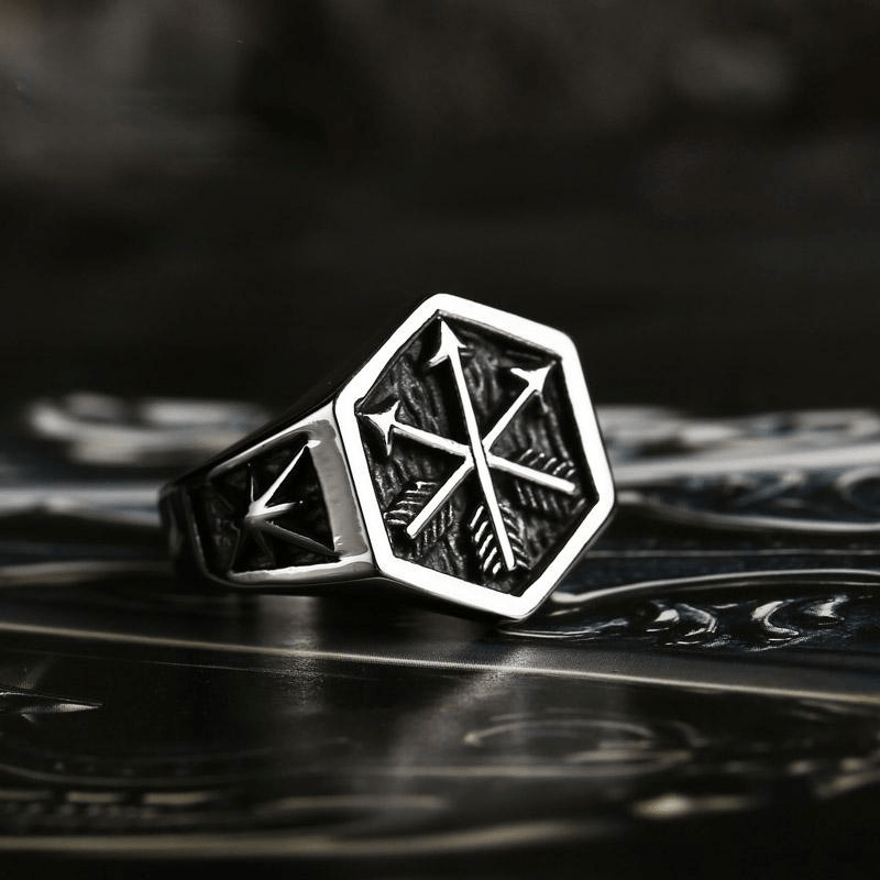 Men's Punk Arrows Hexagonal Ring