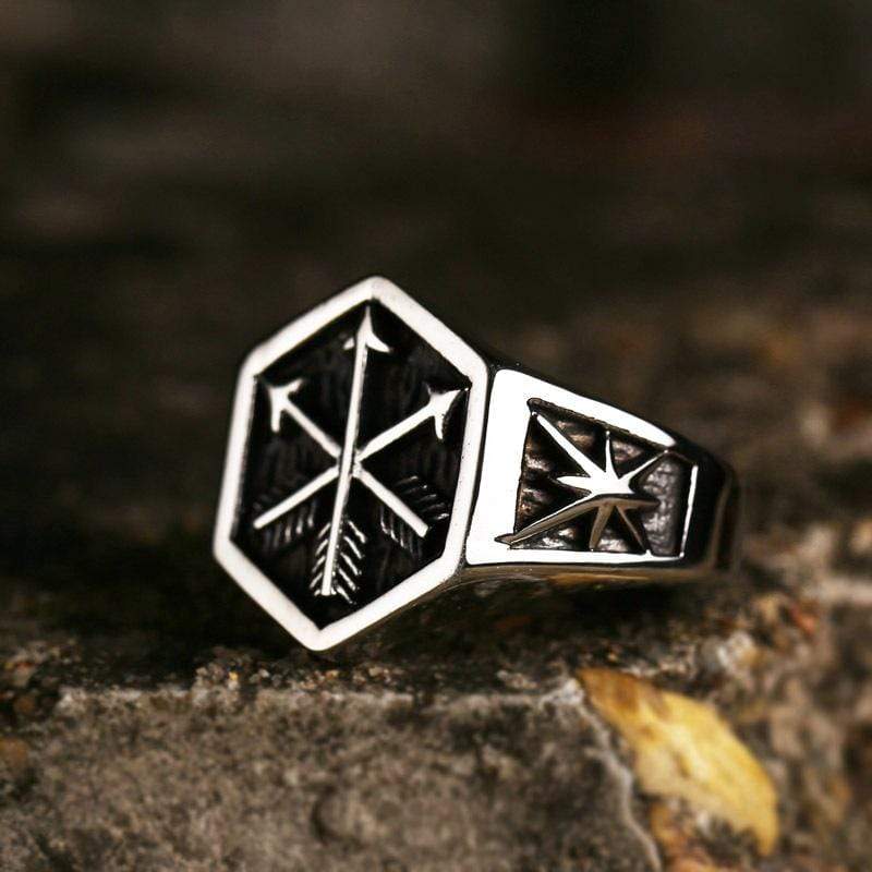 Men's Punk Arrows Hexagonal Ring