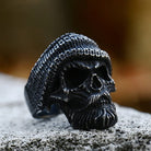 Kobine Men's Punk Bearded Skull Ring