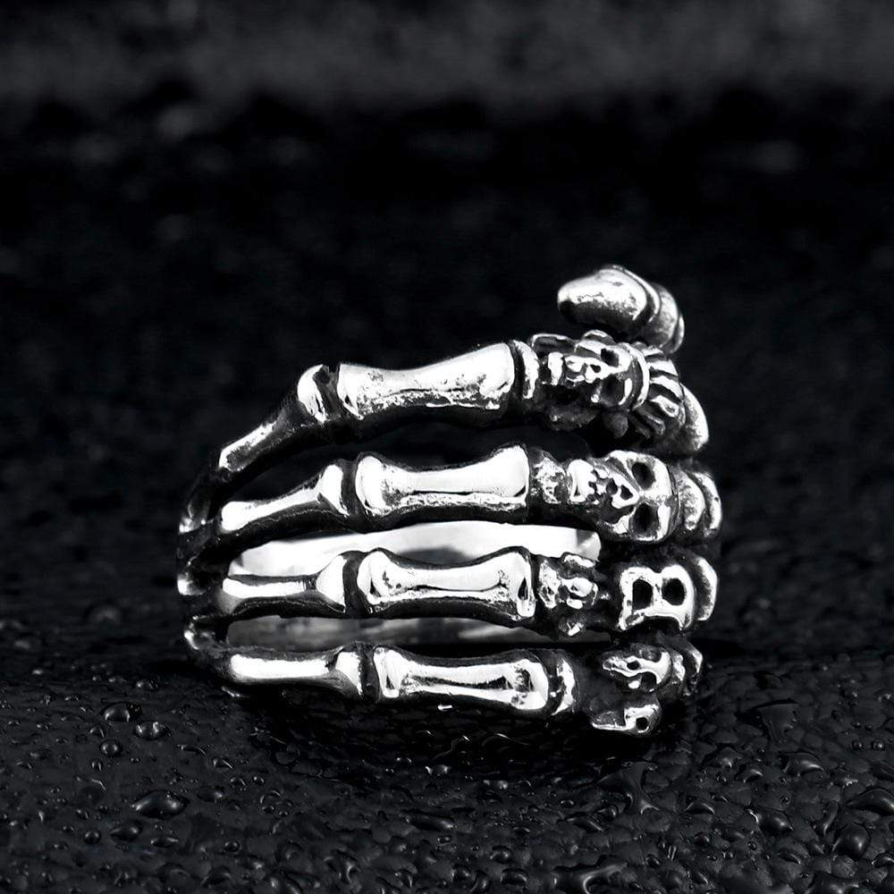 Men's Punk Bones Of Hand Skulls Rings