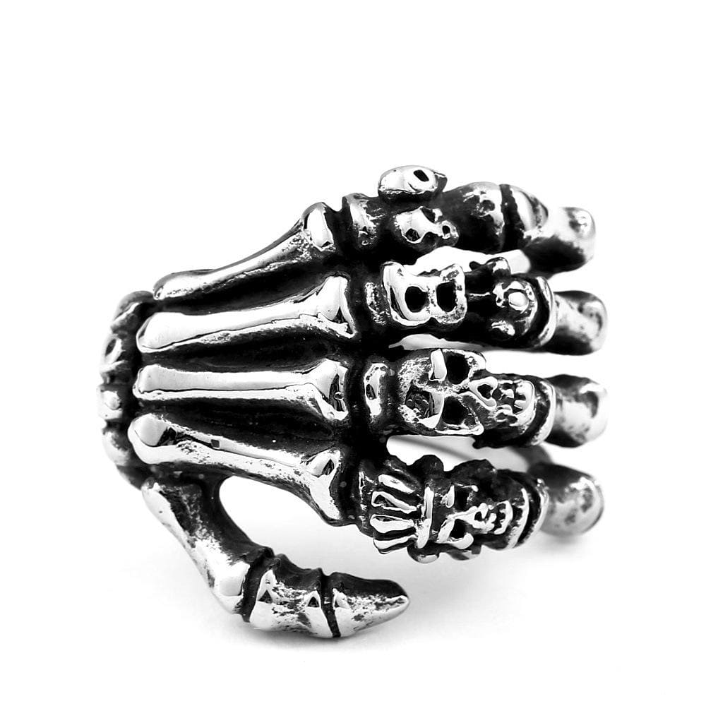 Men's Punk Bones Of Hand Skulls Rings